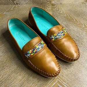 ROBERT ZUR Soft Brown Embellished Women’s Loafers 7.5